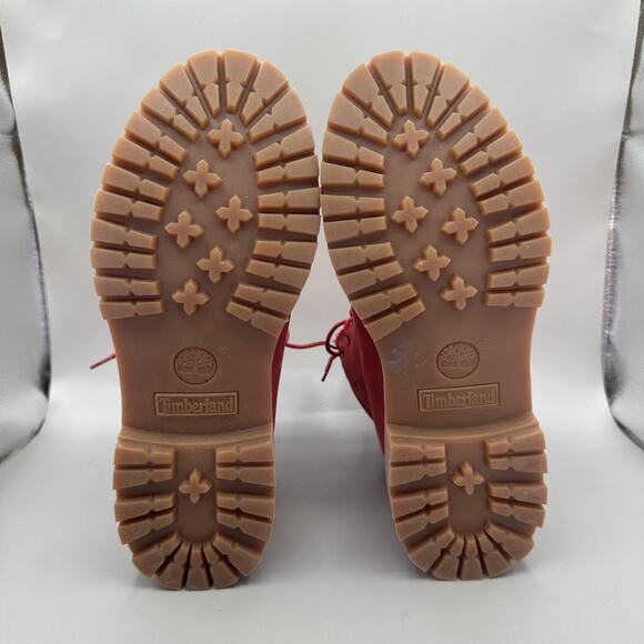Timberland Premium Boots Womens Size 9 US Red 6 Inch Waterproof Nubuck A1JGJ - Picture 8 of 10
